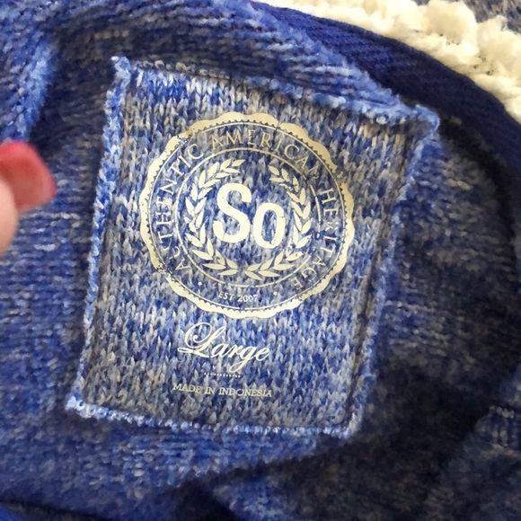 🎀  3/$20 SO large blue heathered zip up hoodie - Picture 3 of 6